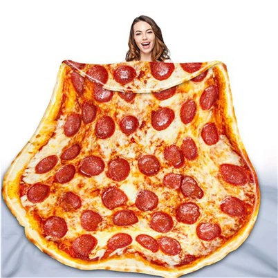 Pătură moale de flanel pentru pizza pepperoni